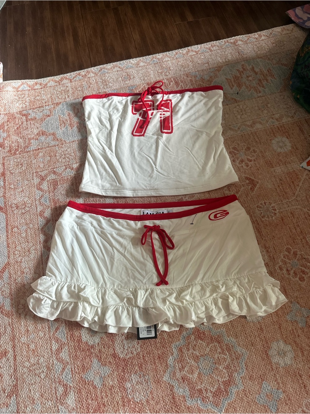 NWT I.AM.GIA Michelle skort Michelle boob tube top SET size large preppy sporty - Picture 12 of 13